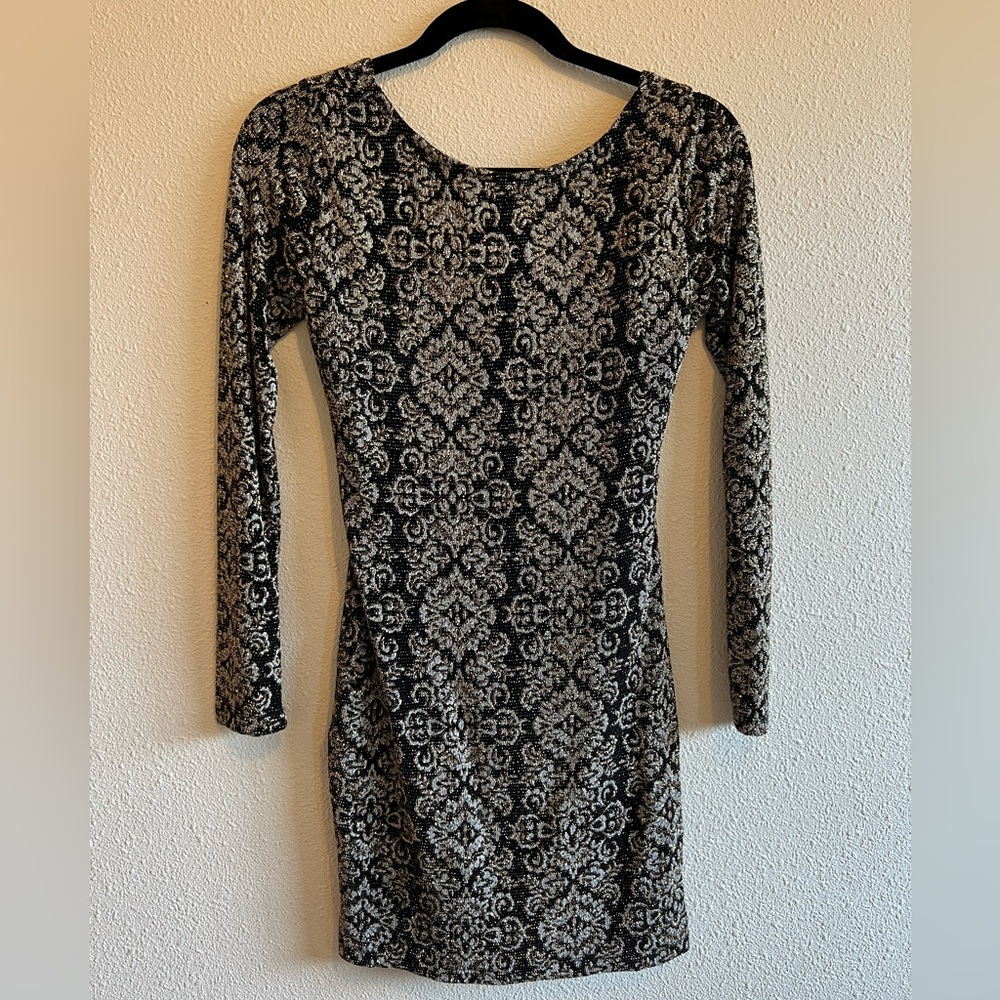 Emerald Sundae glitter long sleeve mini bodycon dress